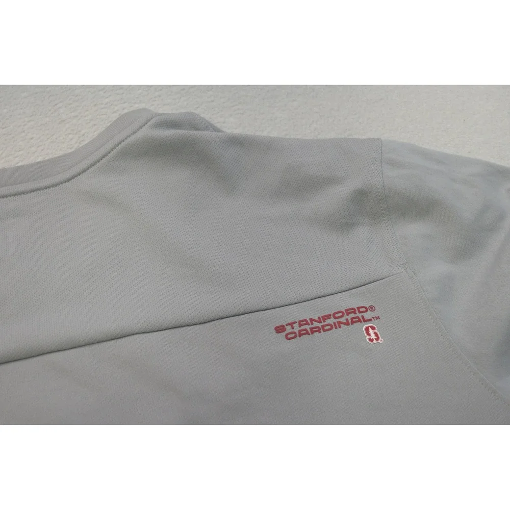 Nike Stanford Cardinal Shirt Mens XL Gray Dri-FIT Long Sleeve V-Neck Excellent